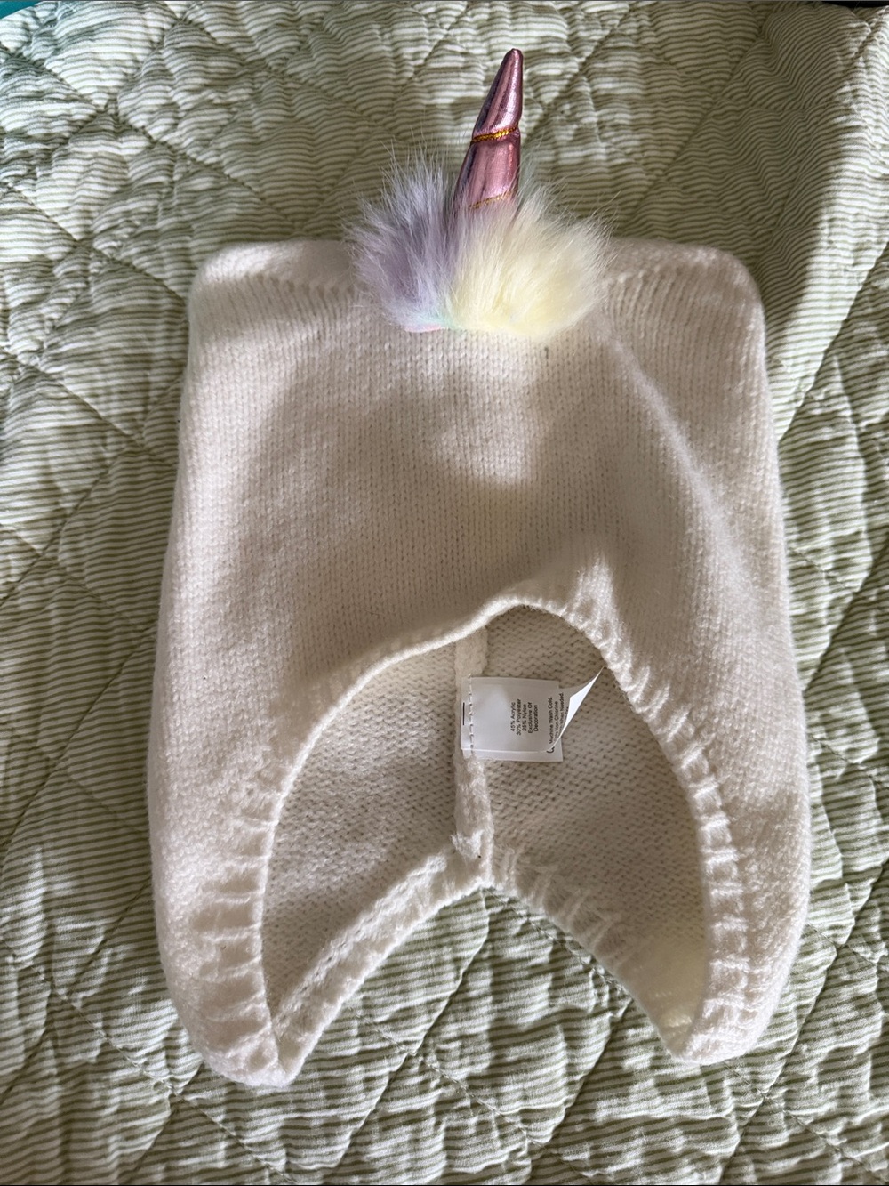 Kids Unicorn Knit Hat in Cream